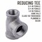 B & K 3/4 in. FIP X 1/2 in. D FIP 3/4 in. D FIP Black Malleable Iron Reducing Tee 310RT-341234 - alternate 3