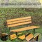 Gardenised Iron Framed Park Bench with Wooden Seat and Backrest for All Outdoor Spaces QI004781 - alternate 3