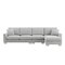 Homeroots 55" Light Gray Fabric Modular Sofa With Black Legs 568302 - alternate 1