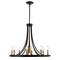 Jonathan Y Dante 26.75" 9-Light Transitional Modern Iron Adjustable Wagon Wheel LED Chandelier w/Downlight, Blac JYL7506A - alternate 7