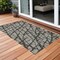 Homeroots 2' X 3' Gray and Black Abstract Washable Non Skid Indoor Outdoor Area Rug 559271 - alternate 1