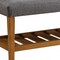 Homeroots 40in Gray and Brown Linen Blend and Solid Wood Upholstered Storage Bench With Shelves 286432 - alternate 5