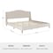 Martha Stewart Amelia King Upholstered Platform Bed w/Curved Headboard and Cushioned Siderails, Wood Slat, Beige TW-3WDB02-K-BG-MS - alternate 6