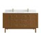 James Martin Vanities Laurent 60" Dbl Vanity, Honey Oak w/ Sgl Hole 3 CM White Zeus Silestone Top and Matching Backsplash 545-V60D-HNO-1WZ - alternate 4