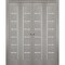 Sartodoors Sliding Closet Double Bi-fold Doors Solid Core Modern Interior QUADRO4088DBF-SSS-72 x 84 (4* 18x84) - alternate 1