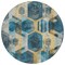Homeroots 8' Teal Blue Gold And Silver Round Geometric Washable Indoor Outdoor Area Rug 618759 - alternate 5
