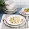 Elama Tamara 16 Piece Cherry Blossom Porcelain Double Bowl Dinnerware Set White and Pink 750123734M - alternate 5