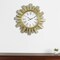 Homeroots 19" Gold And Clear Mirrored Glass And Heavy Duty Plastic Silent Analog Sunburst Wall Clock 626354 - alternate 1