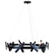 Vaxcel Wells 5 Light Matte Black Contemporary Wheel Chandelier H0264 - alternate 1