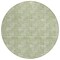 Homeroots 8' Green And Ivory Round Geometric Washable Indoor Outdoor Area Rug 594991 - alternate 5