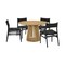 Homeroots Five Piece Oak Round Dining Set with Four Chairs 571726 - alternate 3