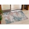 Homeroots 3' X 5' Coral And Teal Blue Abstract Washable Indoor Outdoor Area Rug 631969 - alternate 1