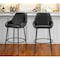 Homeroots Set of Two 30" Black Faux Leather And Steel Bar Height Bar Chairs 555754 - alternate 5