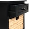 Happimess Malibu 26"H Rustic Handcrafted Acacia Wood Accent Storage Nightstand w/Drawer and 2 Water Hyacinth SHF2007C - alternate 5