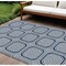 Homeroots 8' X 10' Navy Blue And Ivory Geometric Washable Indoor Outdoor Area Rug 610838 - alternate 1