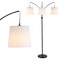 Jonathan Y Sylva 72.5" 3-Light Mid-Century Modern Head-Adjustable Iron LED Arc Floor Lamp, Black JYL3080A - alternate 1