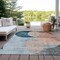Homeroots 8' X 10' Rust Beige And Teal Blue Geometric Washable Indoor Outdoor Area Rug 604938 - alternate 4
