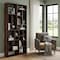 Homeroots 86" Brown And Natural Solid Wood and Wood Ten Tier Bookcase 517717 - alternate 5
