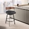 Armen Living Lacey 30in Swivel Bar Stool in Black Iron with Walnut Finish and Vintage Black Faux Leather LCLABABLKWA30 - alternate 5