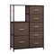 Homeroots 34" Brown Steel and Fabric Seven Drawer Chest 484692 - alternate 1