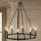 Jonathan Y Oberto 28" 8-Light Iron Classic Industrial Ring LED Chandelier, Oil Rubbed Bronze JYL7496A - alternate 2