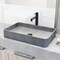 Vigo Basilica Gothic Gray Concreto Stone 23 in. L x 14 in. W x 4 in. H Rectangular Vessel Bathroom Sink VG04065 - alternate 3