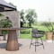 Homeroots 39" Dark Gray Metal Swivel Low back Outdoor Bar Height chair with Footrest 571167 - alternate 4