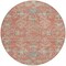 Homeroots 8' Coral Charcoal And Gray Round Floral Washable Indoor Outdoor Area Rug 605469 - alternate 5
