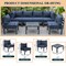 Leisuremod Chelsea 7-Piece Patio Sectional And Coffee Table Set Black Aluminum With Blue Cushions CSTBL-7BU - alternate 8