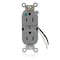 Leviton Leaded Dup Rec HG 15A 125V Self-Gr Gry 8200-CGY - alternate 1