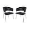 Manhattan Comfort Slate Contemporary Modern Vegan Leather Metal Armchair in Black - Set of 2 DC1531-2 - alternate 1