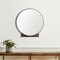 Homeroots 38" Gray Metal Round Accent Mirror 607287 - alternate 1