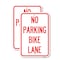 Signmission No Parking Bike Lane, 12'' X 18'' 2 Signs, Heavy Gauge Aluminum, 2PK A-1218-2PACK-23758 - alternate 1