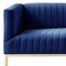 Homeroots 85" Navy Blue Velvet Sofa With Gold Legs 543974 - alternate 4
