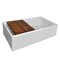 Whitehaus Collection 33 in Reversible Single Bowl Workstation Fireclay Sink Set /w Smooth Front Apron WHLW3319 - alternate 2