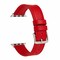 Elegani Leather Band Compatible with Apple Watch 46mm, Red, Silver, Black, Rose Gold, Yellow Gold Buckle QRPLLS-RED-46 - alternate 1