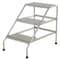 Vestil Step Stand, 3 Steps, 30 Overall Height, Aluminum, Silver SSA-3 - alternate 4