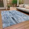 Homeroots 5' X 8' Blue And Gray Striped Washable Indoor Outdoor Area Rug 615513 - alternate 5