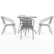 Flash Furniture Lila 31.5in Round Glass Top Metal Table with 4 Silver Aluminum Slat Stack Chairs TLH-072RD-017CSV4-GG - alternate 10