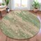 Homeroots 8' Pale Aqua And Khaki Round Abstract Washable Indoor Outdoor Area Rug 630935 - alternate 4