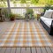 Homeroots 5' X 8' Orange Gray And Beige Plaid Washable Indoor Outdoor Area Rug 601417 - alternate 5