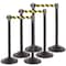 Us Weight Heavy Duty Premium Black Steel Stanchion with Chevron 7.5-Foot Retractable Belt, 6PK U2102CYBPK6 - alternate 1