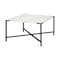 Homeroots 30" Black And White Genuine Marble and Metal Square Cross Legs Coffee Table 376279 - alternate 1