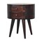 Homeroots 21" Brown Solid Wood Round Two Drawer Nightstand 651865 - alternate 5