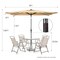 Homeroots 9ft Tan Polyester Rectangular Tilt Market Patio Umbrella 485615 - alternate 2