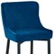 Homeroots Set of Two 30" Blue and Black Velvet and Metal Low Back Bar Height Bar Chairs, 2PK 555061 - alternate 3