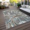 Homeroots 10' X 14' Gray Copper And Mint Green Geometric Washable Indoor Outdoor Area Rug 589391 - alternate 2