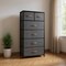 Homeroots 23" Gray and Black Steel and Fabric Six Drawer Chest 484711 - alternate 4