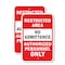 Signmission Restricted Area Authorized Personnel Only, 18'' X 24'' 2 Signs, Heavy Gauge Aluminum, 2PK A-1824-2PACK-2855 - alternate 1