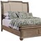 Homeroots Brown and Beige Distressed Solid Wood And Faux Leather Queen Bed Frame with Nailhead Trim 524791 - alternate 4